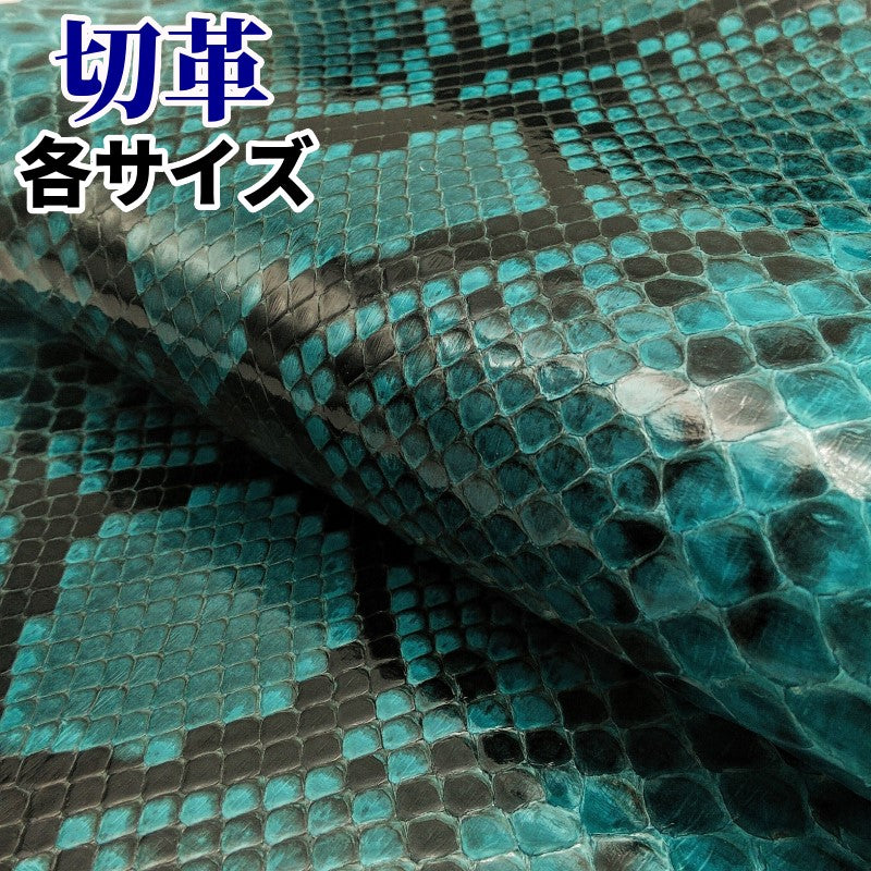 ヘビ革/ターコイズ（碧・Turquoise・ブルー）の革素材を販売 – レザー