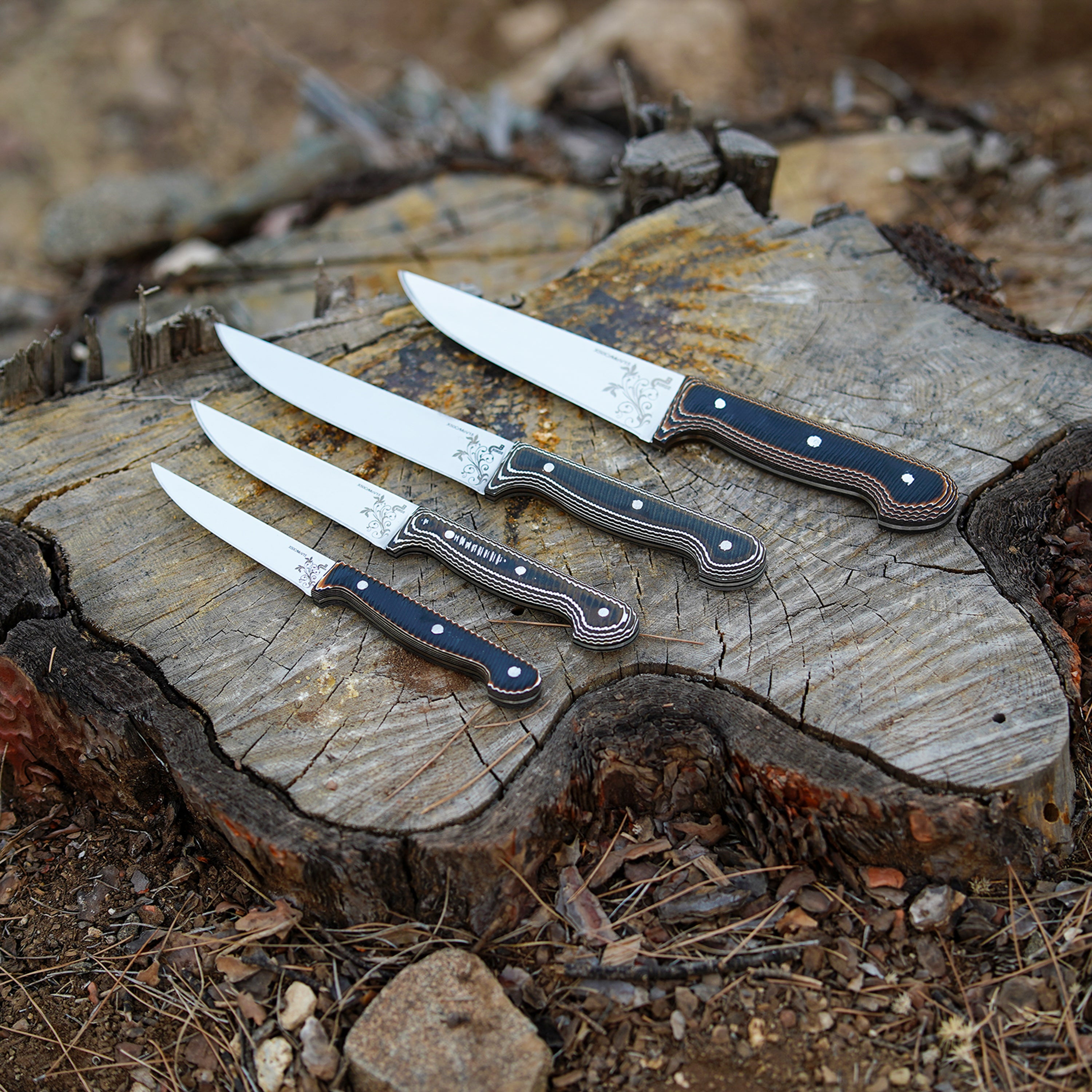 Bordo 4'lü Mutfak Seti – 4116 Çelik ve Verzalit Kabza, Makinede