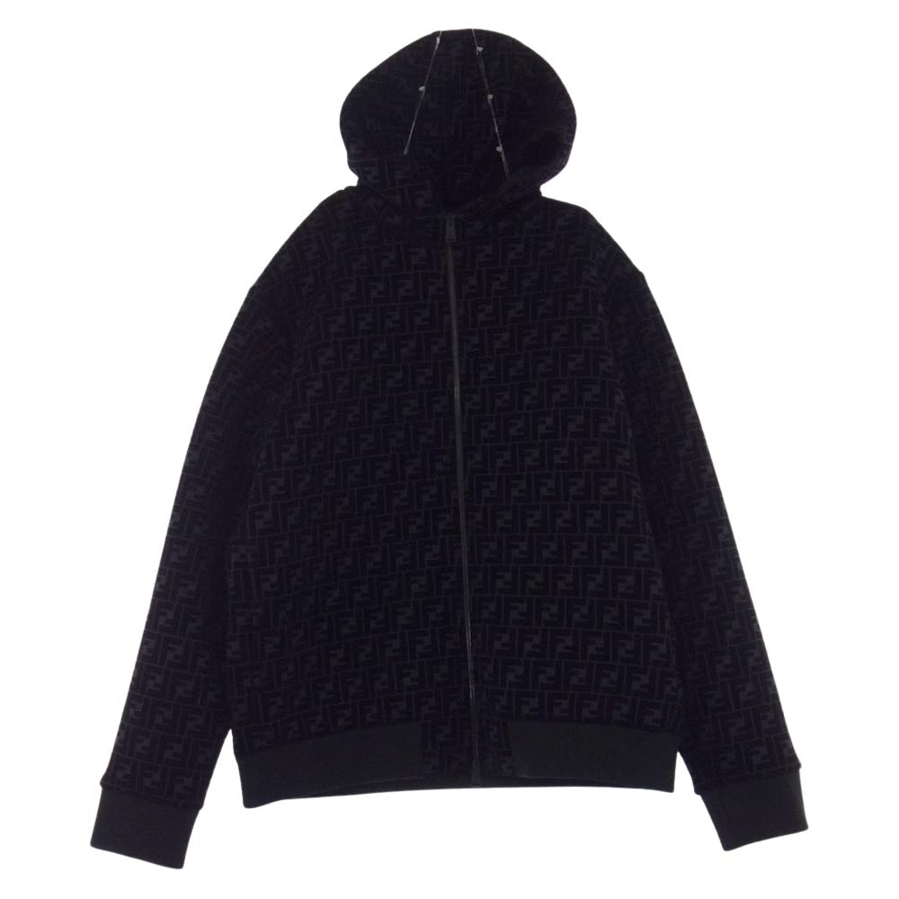 FENDI フェンディ 21AW FW1040 ズッカ ベルベット ジップパーカー