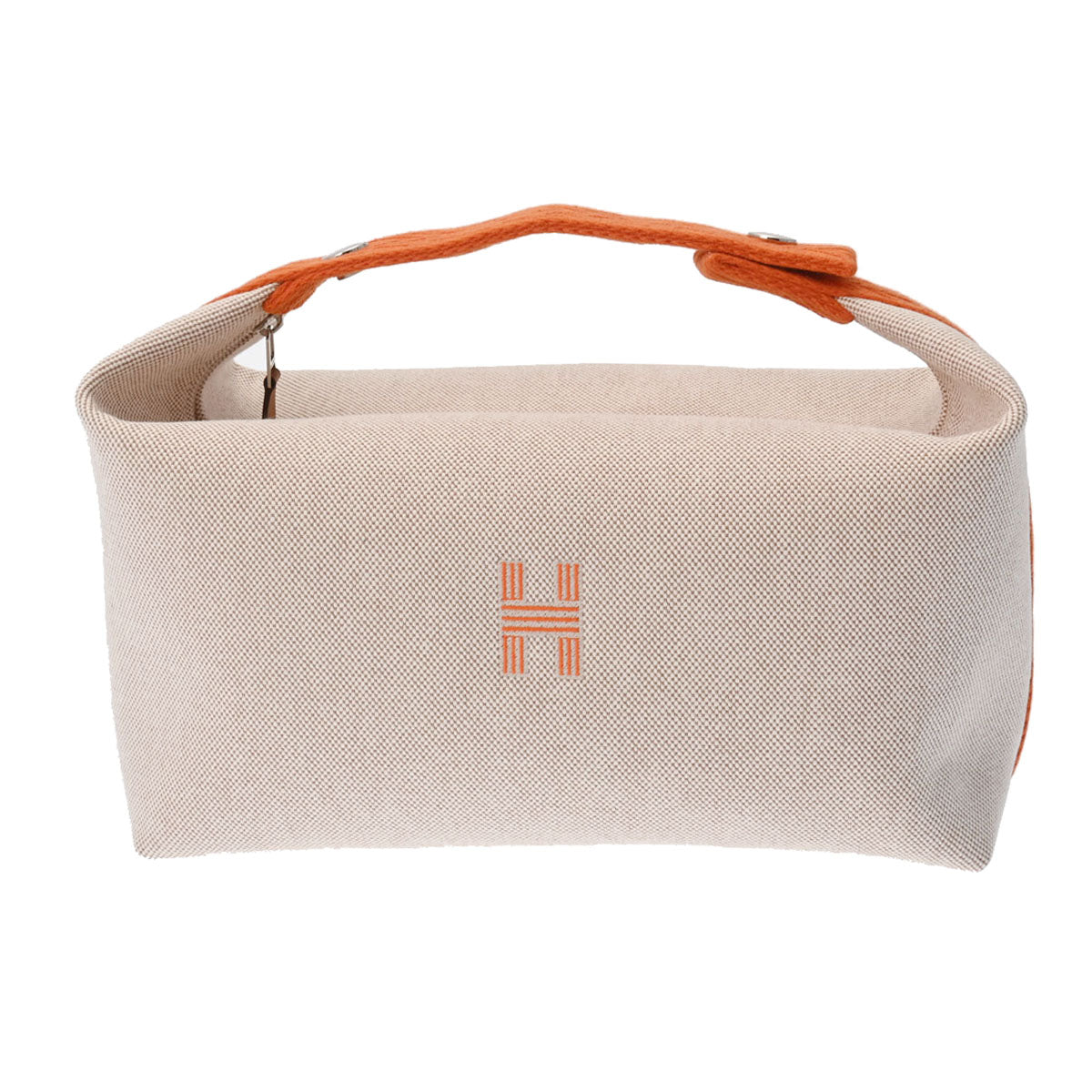 エルメスブリッドアブラック GM ベージュ/オレンジ パラジウム金具