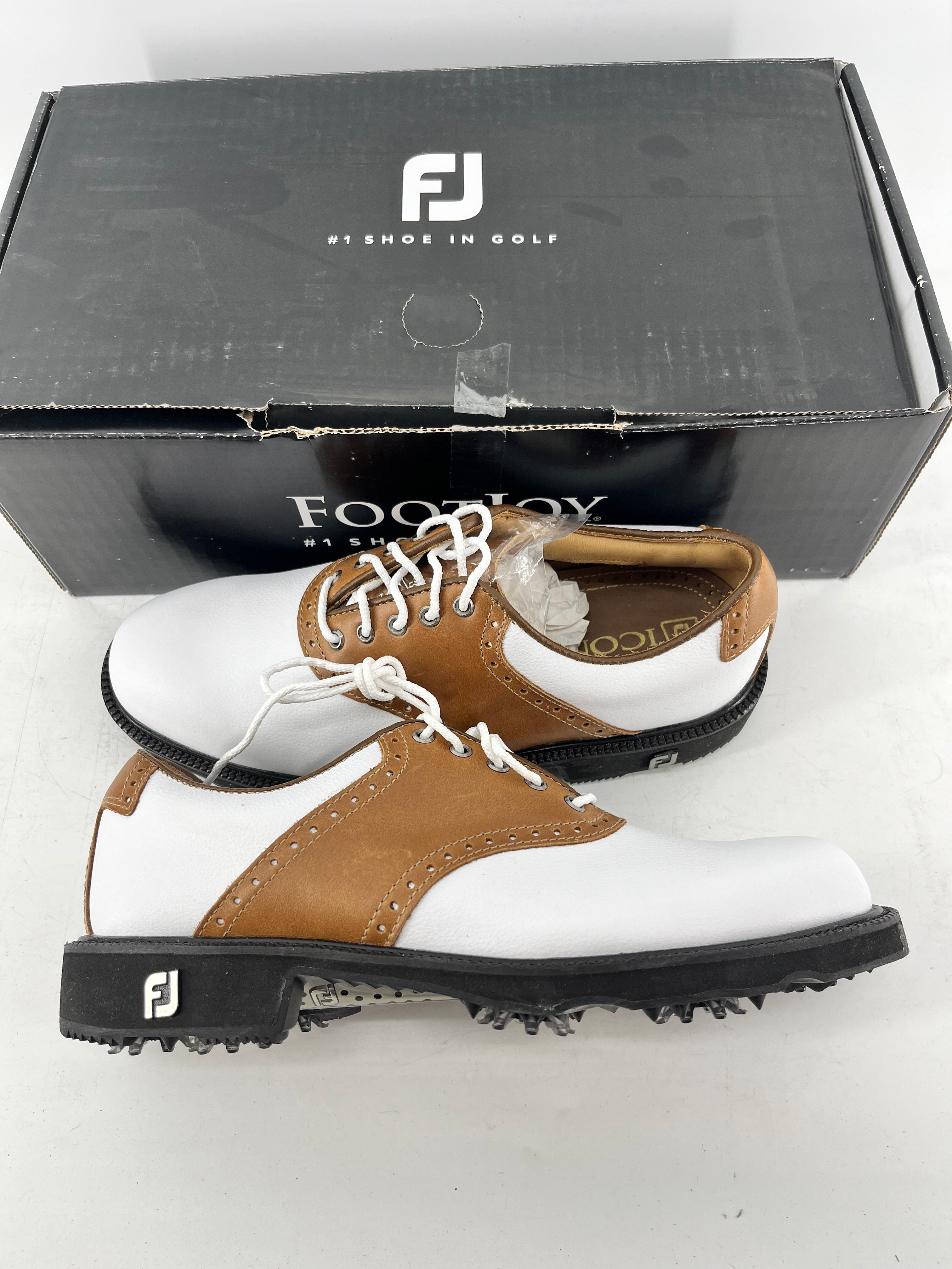 Footjoy Myjoys Premiere Icon Traditional Golf Shoes Custom White