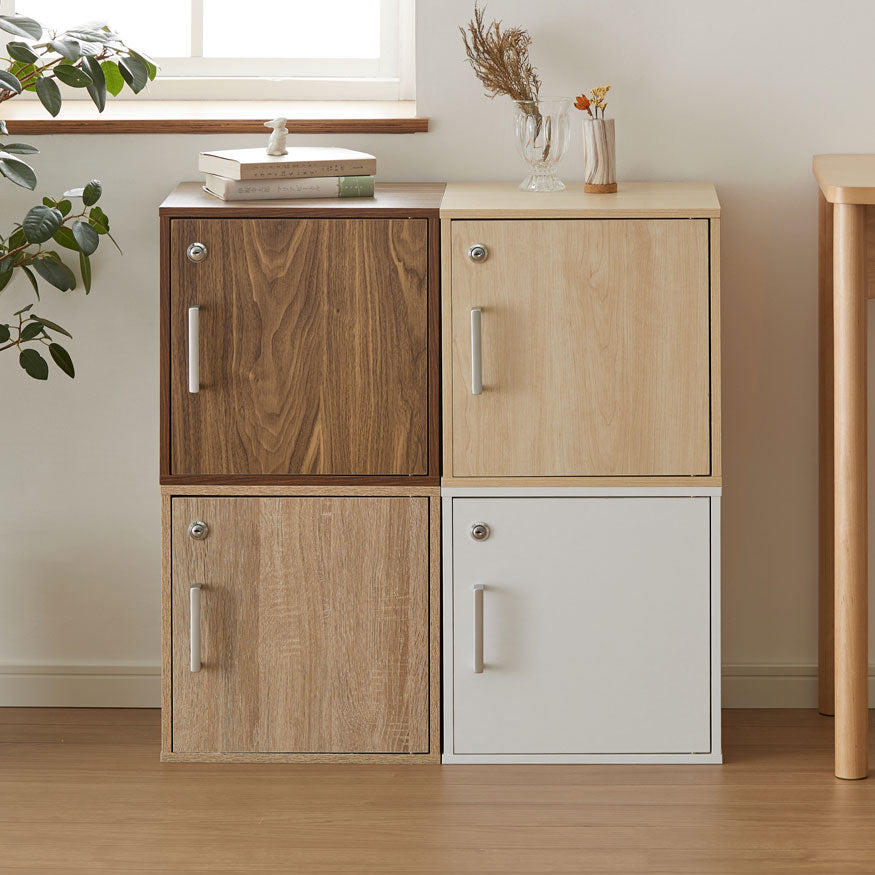 キューブボックス 鍵付 扉付き 収納 木製 組み合わせ自由 おしゃれ