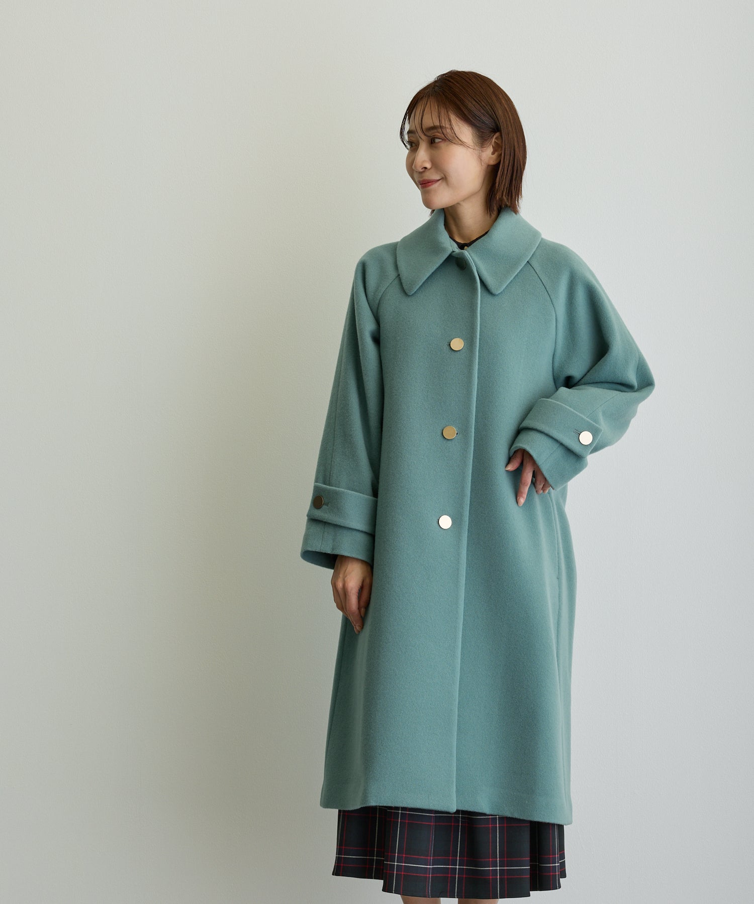 2WAYカラーロングコート/グリーン【日本製】 – Ifemelu