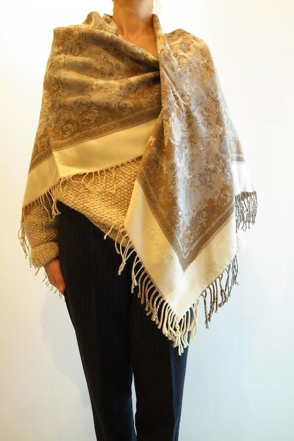 Dior 大判ショール ジャガード織り タグなし Christian Dior（ストール