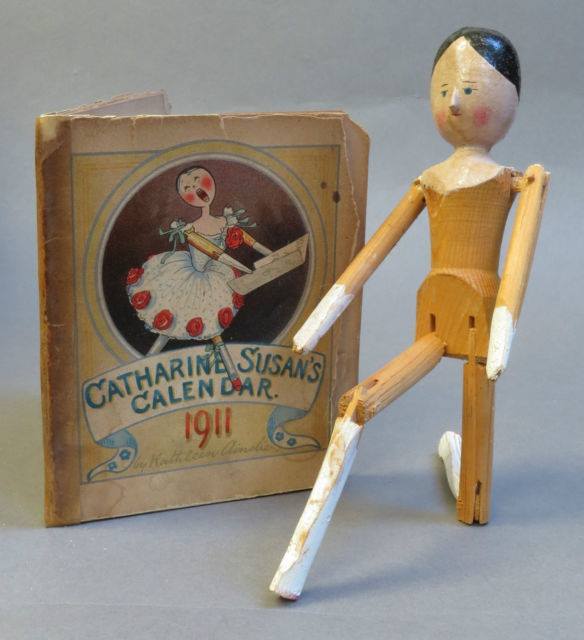 ま*ん様 アンティーク ペグドール ウッデンドール おすわり