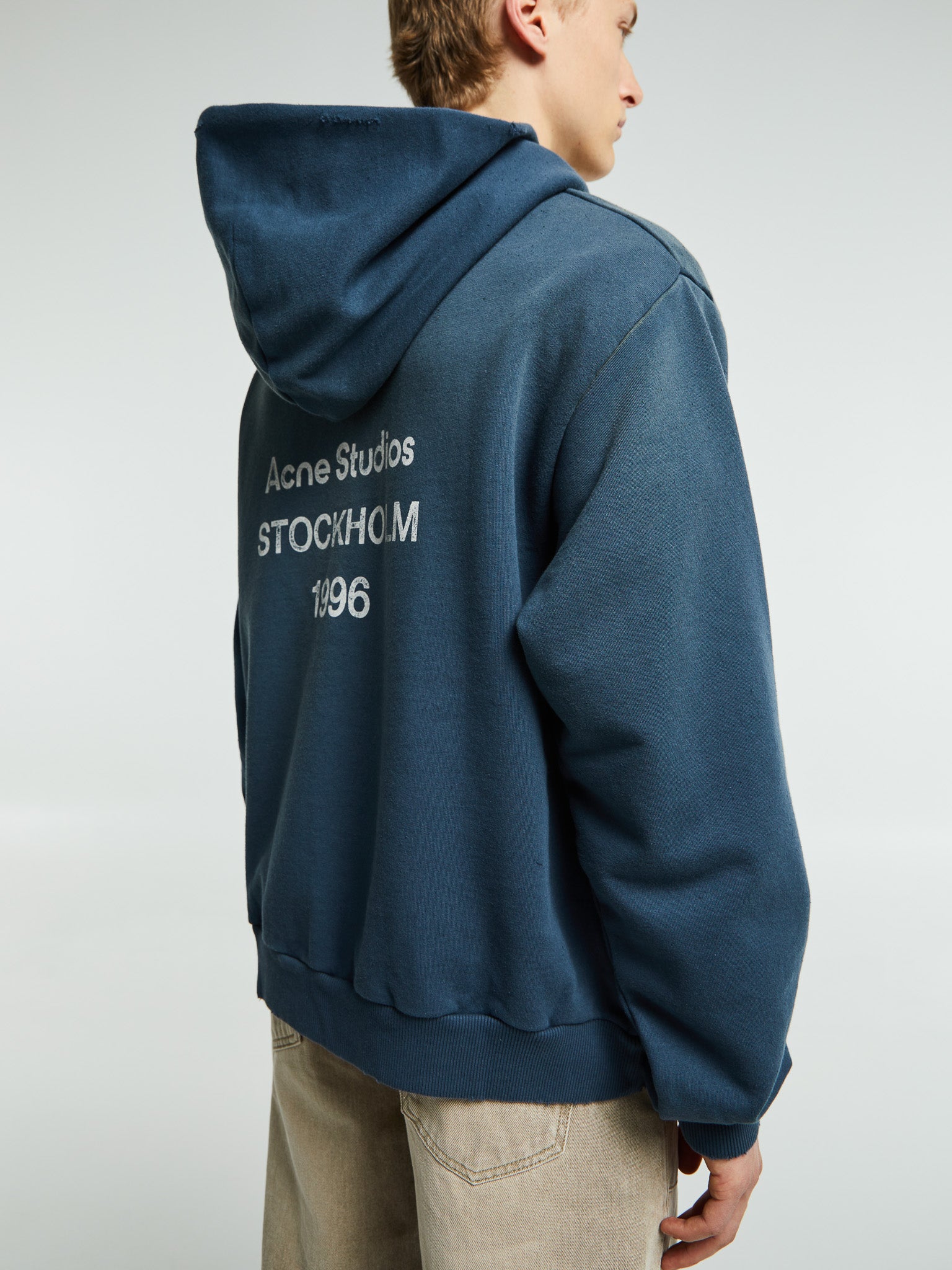 Acne Studios - Logo Hooded Sweater in Deep Blue – Stoy