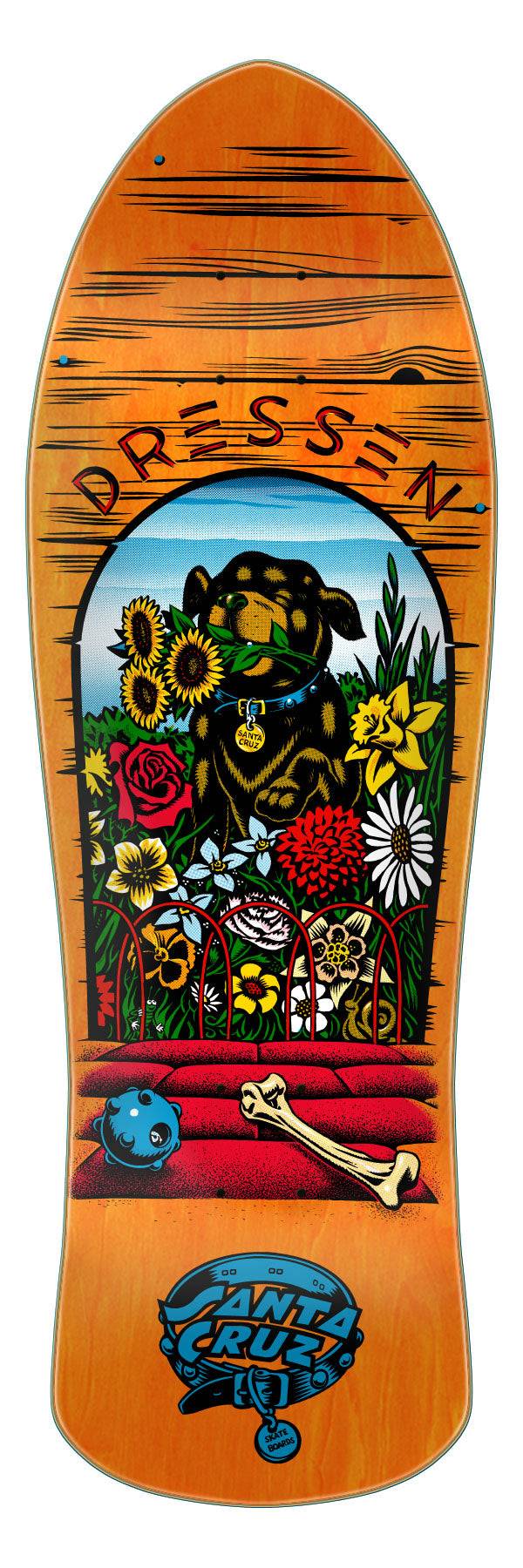 Santa Cruz Dressen Pup Reissue Skateboard Deck 9.5 - Sunny Smith LLC