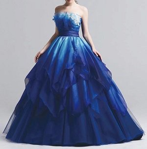 グラデーションカラードレス 青系 5号～13号（2サイズ対応