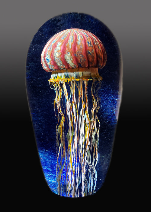 Purple Ribbed Jellyfish Seascape – Satava Art Glass