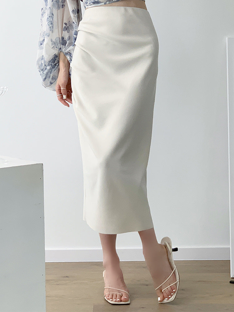 ホワイトサテンタイトスカート | 韓国ファッション SELCA（セルカ