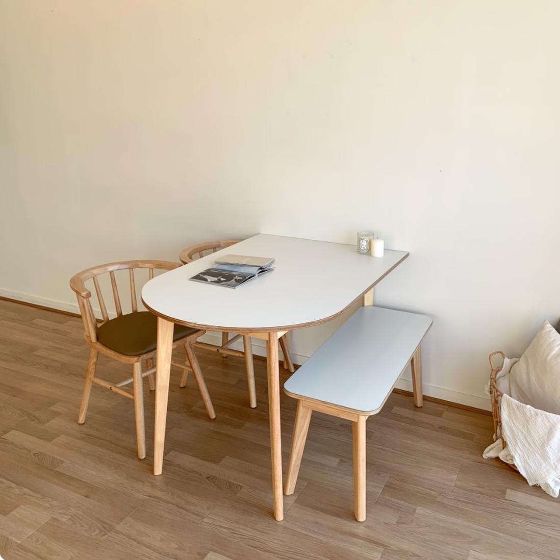 選べる椅子 ホワイト 半月型 ダイニングテーブル – S.F.Yammy