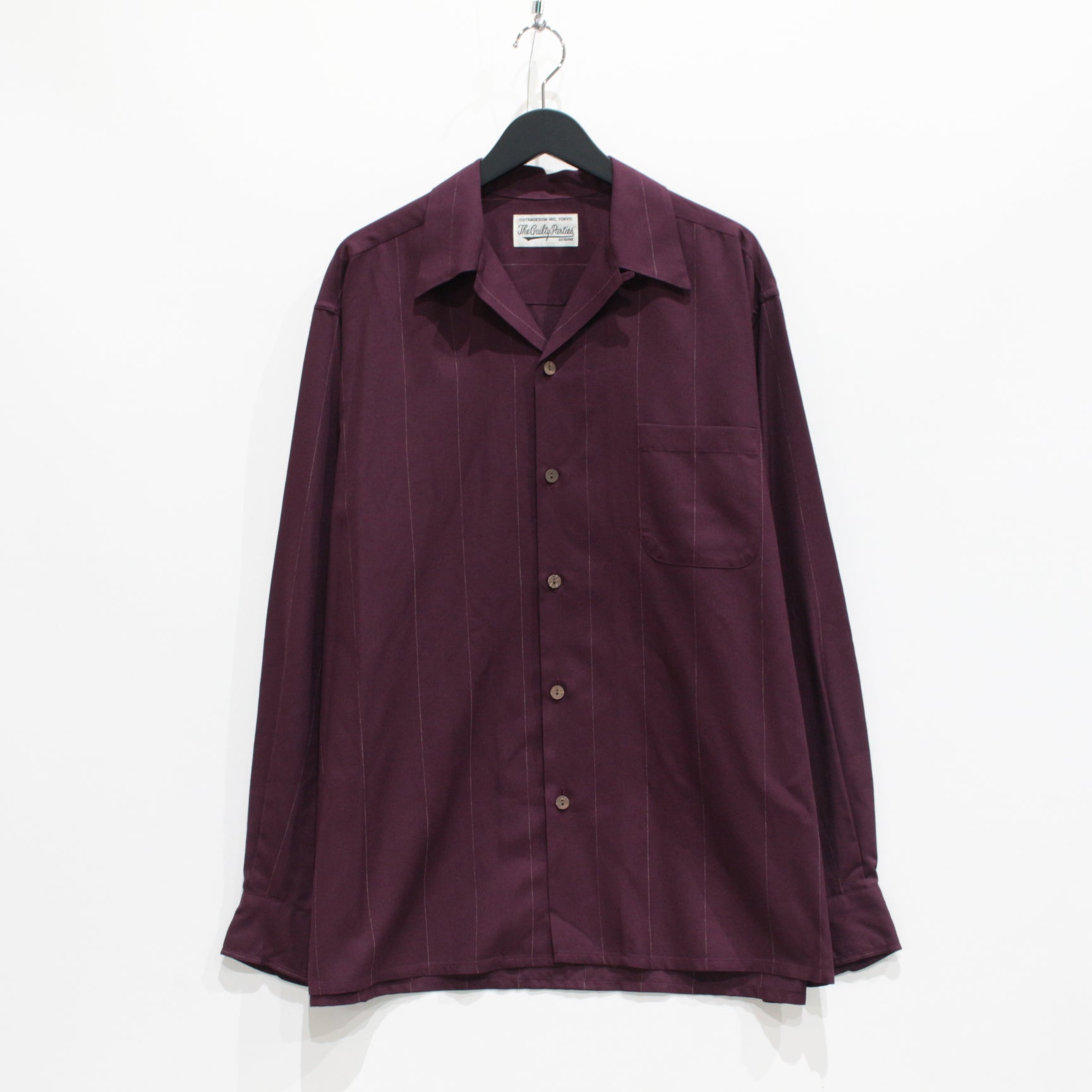 KASURI OPEN COLLAR SHIRT L/S #BURGUNDY [23FW-WMS-OC07]_WACKO MARIA