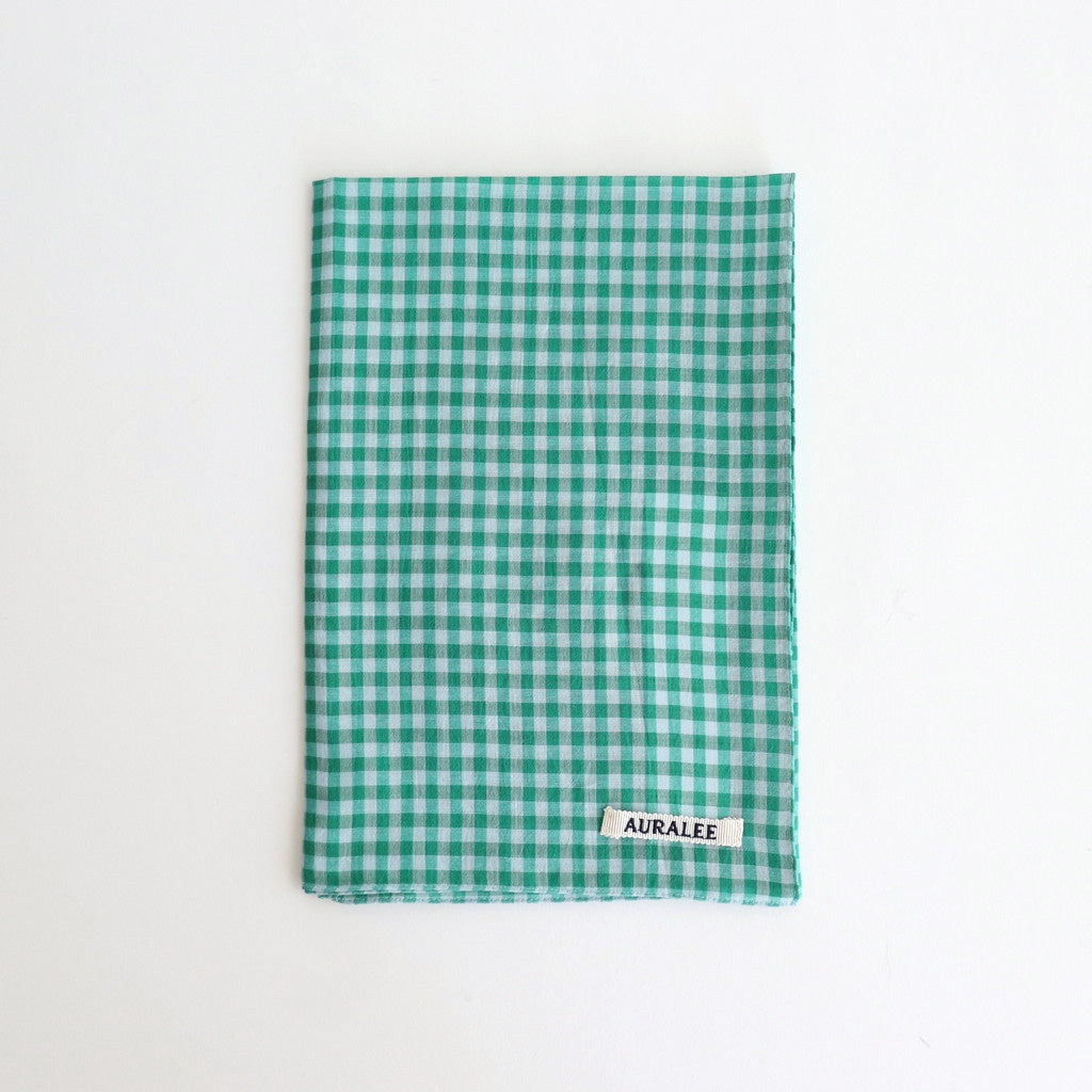 AIRY LIGHT COTTON CHECK SCARF #GREEN GINGHAM CHECK [A25SS03GC-W