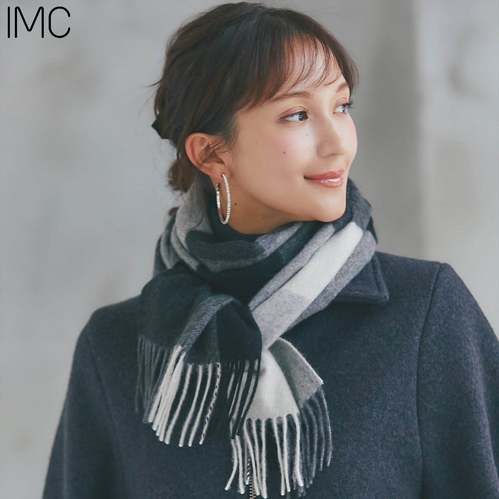 NEW】洗えるカシミヤ ブロックチェックマフラー ブラック – INTERMODE