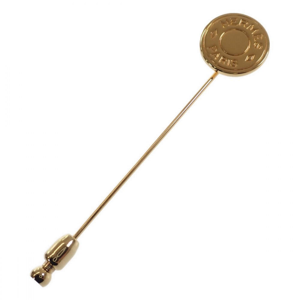 エルメス HERMES セリエ ピン ブローチ メタル ゴールド レディース