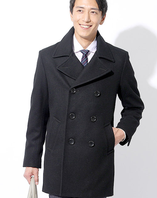 日本製 ピーコート アウター メンズ ビジネス カジュアル 冬 秋 ウール