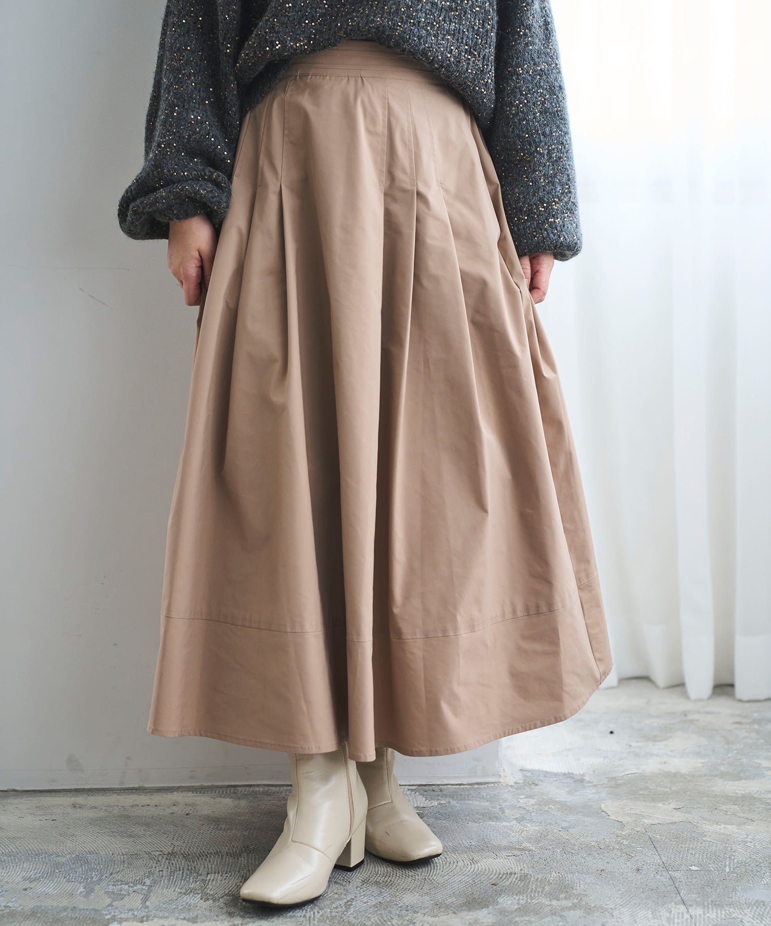 最終値下げ‼️ 秋色可愛い‼️ムータマリンゴルフ ベージュ スカート