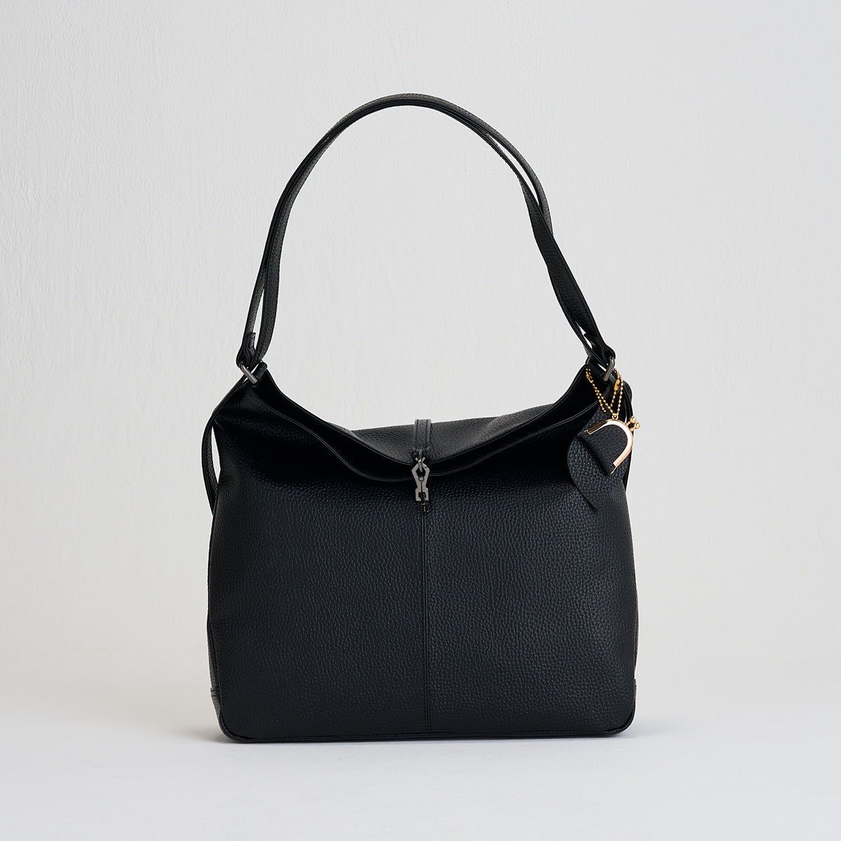 2wayショルダーバッグパックA4 シュリンク ブラック ｜ 鎌倉のバッグ