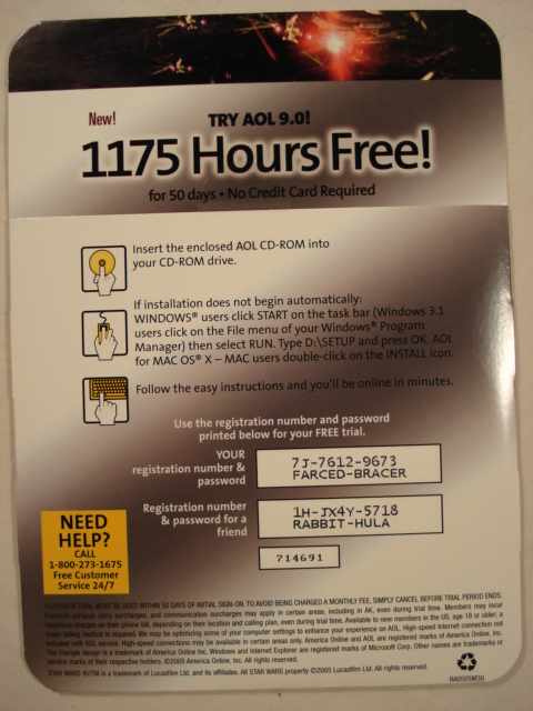 AOL Trial CD-Rom (ROTS) - Star Wars Collectors Archive