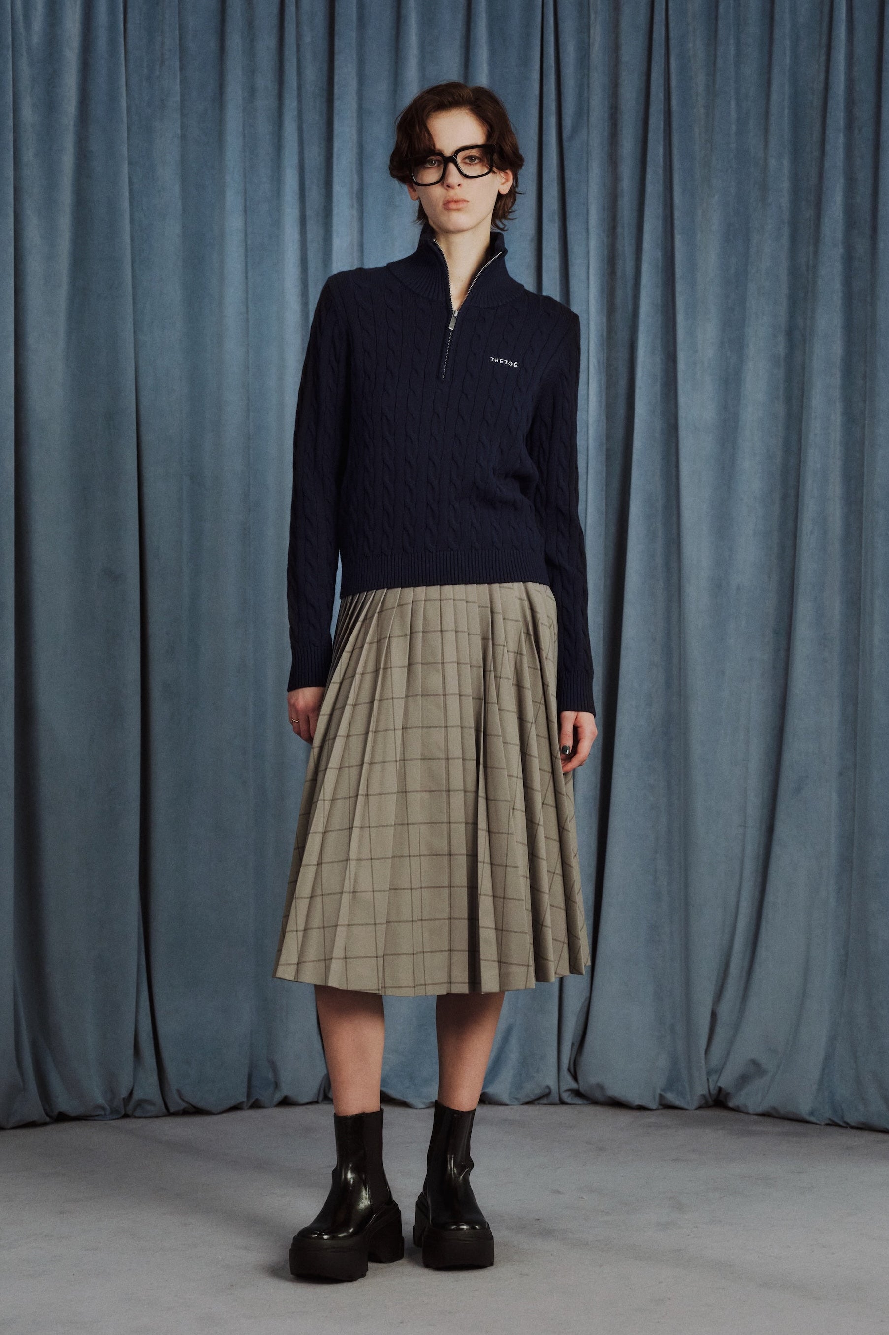 Lyucus Pleats Skirt -check – THE TOÉ