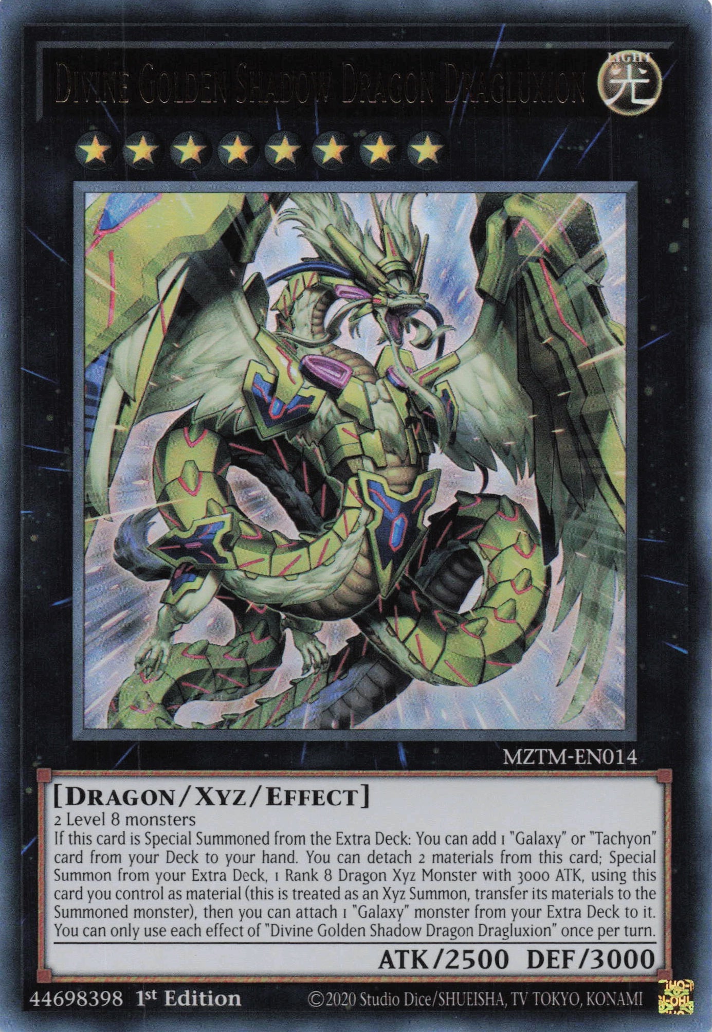 MZTM-EN014 - Divine Golden Shadow Dragon Dragluxion - Ultra Rare - Eff