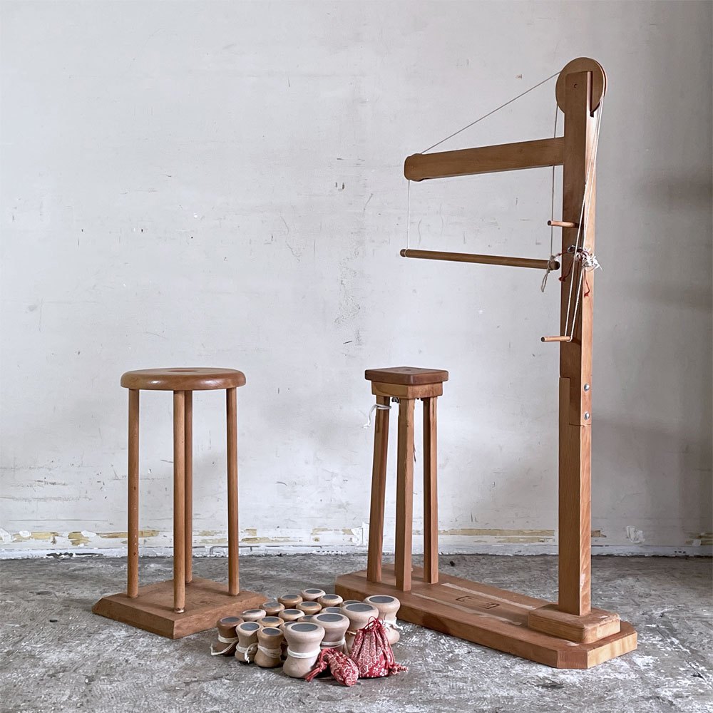 雅流 組紐台 組台 手芸 組紐 伝統工芸 桃山流 丸台付き □ | 中古家具