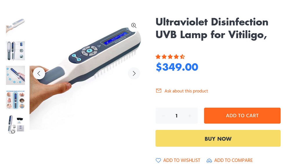 携帯用ナローバンドUVB紫外線治療器(Philips Narrow Band UVBランプ1本