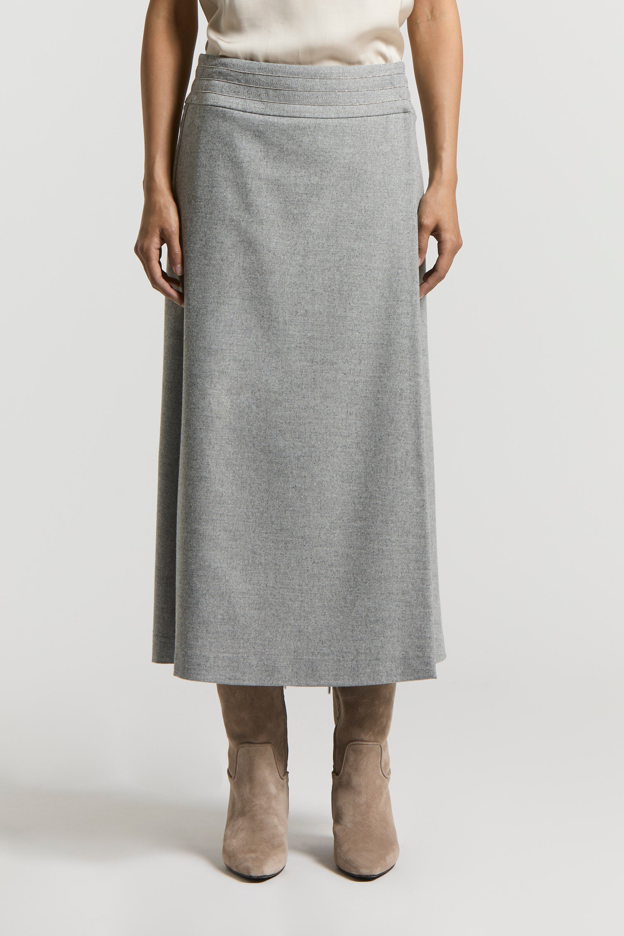 Viscose wool flannel skirt | Peserico US