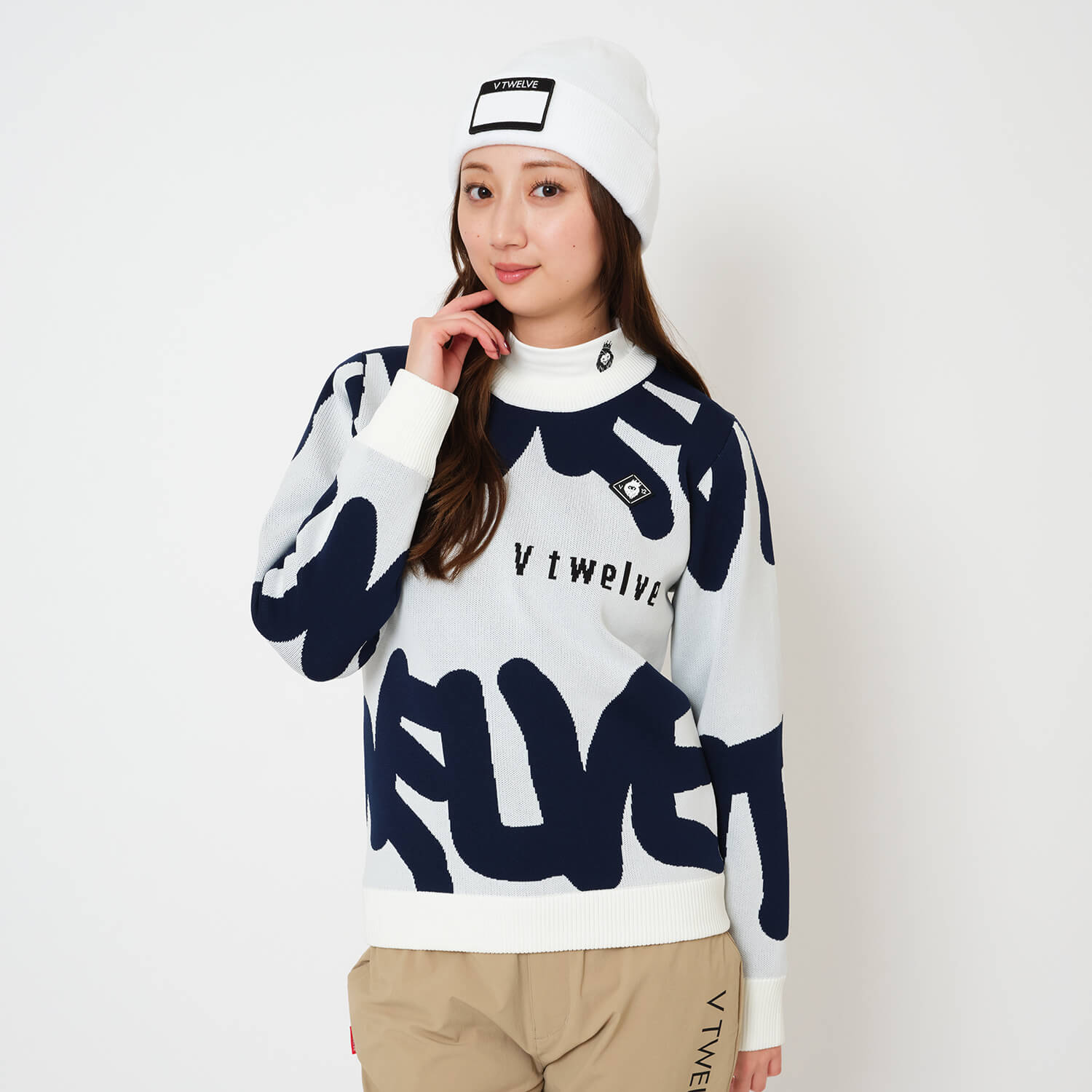 V12 トレーナー ストレッチ バックプリント ゴルフウェア V12