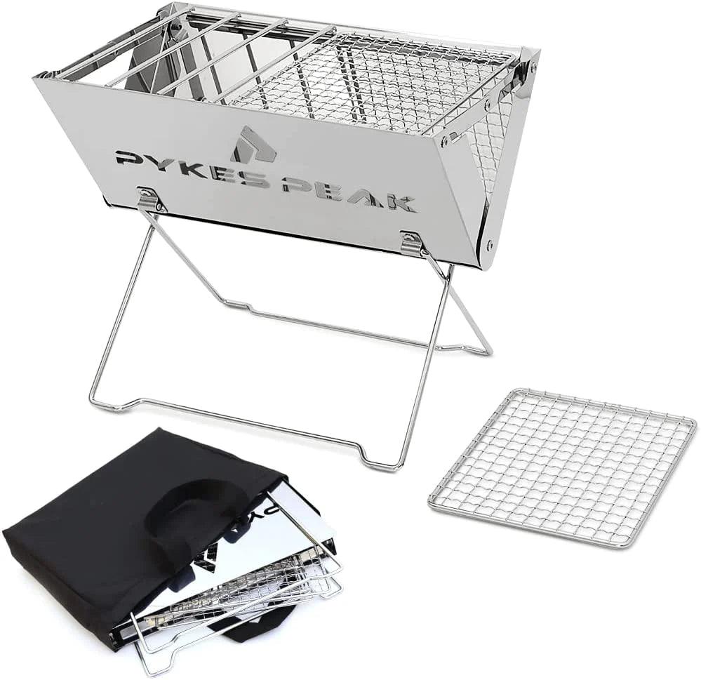 アウトレット】PYKES PEAK 折りたたみ式焚火台 バーベキューコンロ