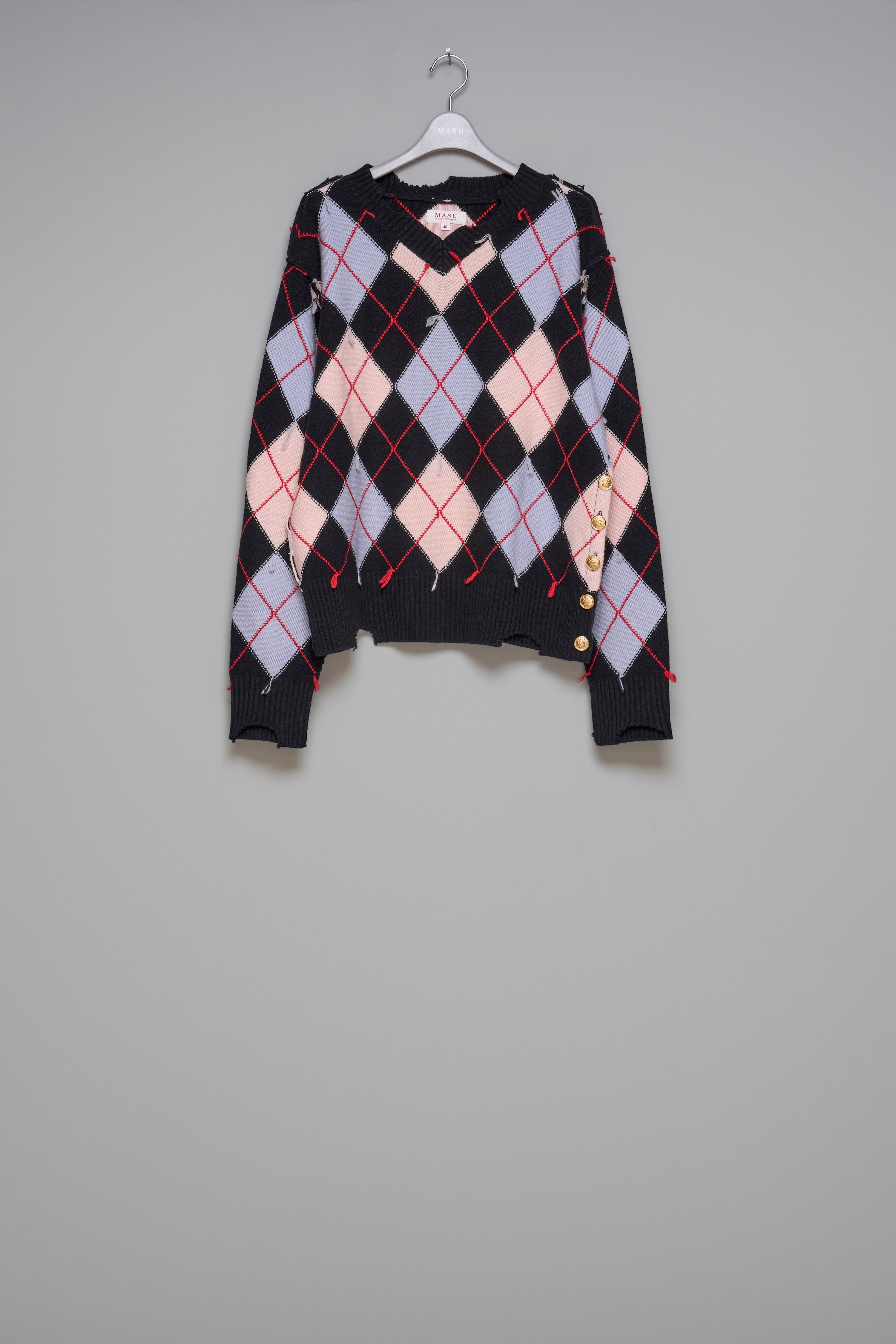 MASU(エムエーエスユー)のDIAMOND SCRAPED SWEATER BLACKの通販