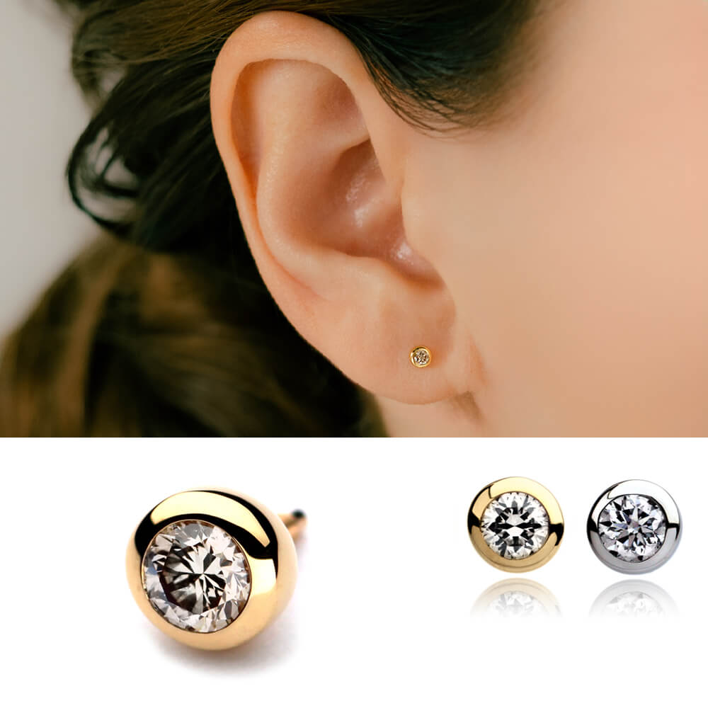 つけっぱなし ピアス プラチナ ダイヤモンド ボディピアス – PICOLLET