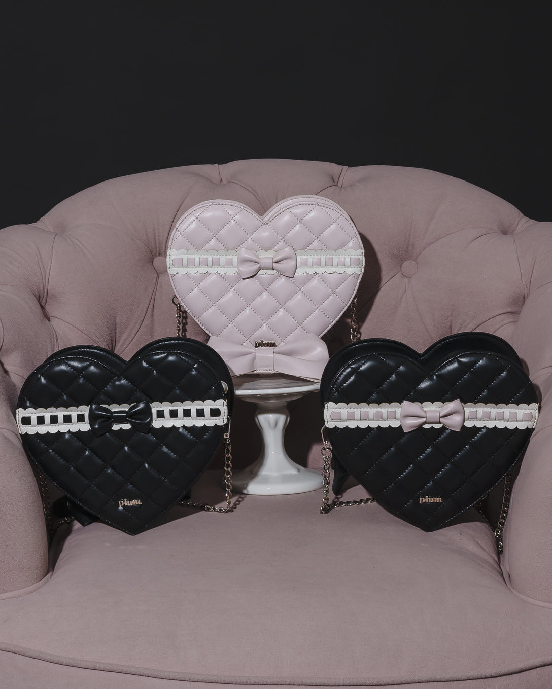 はしごリボンキルティングハートバッグ – pium