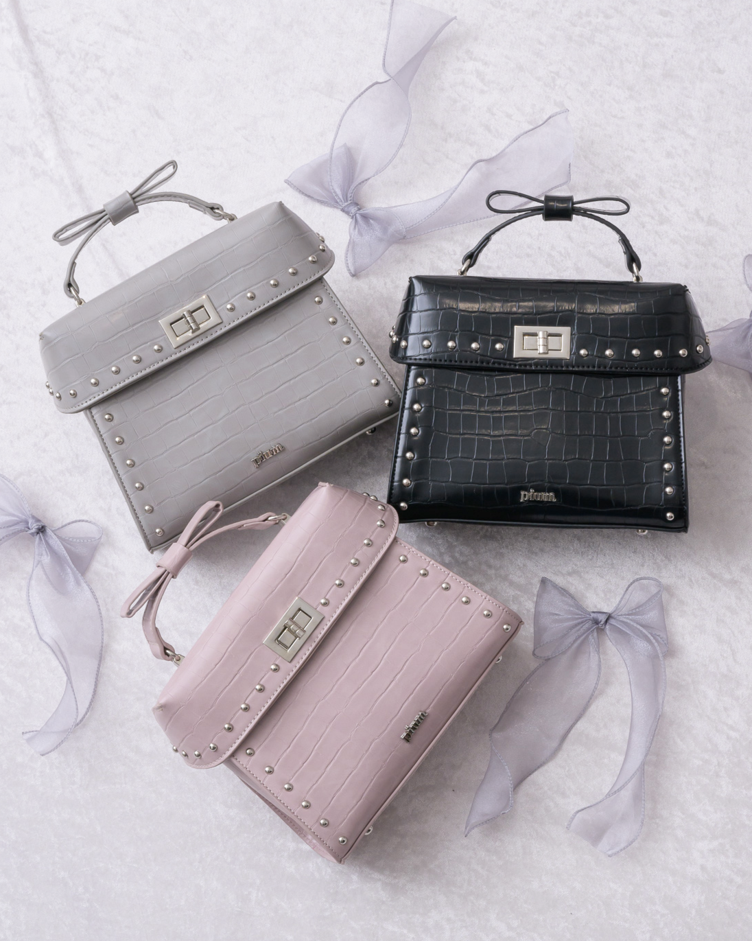リボンハンドルクロコバッグ – pium