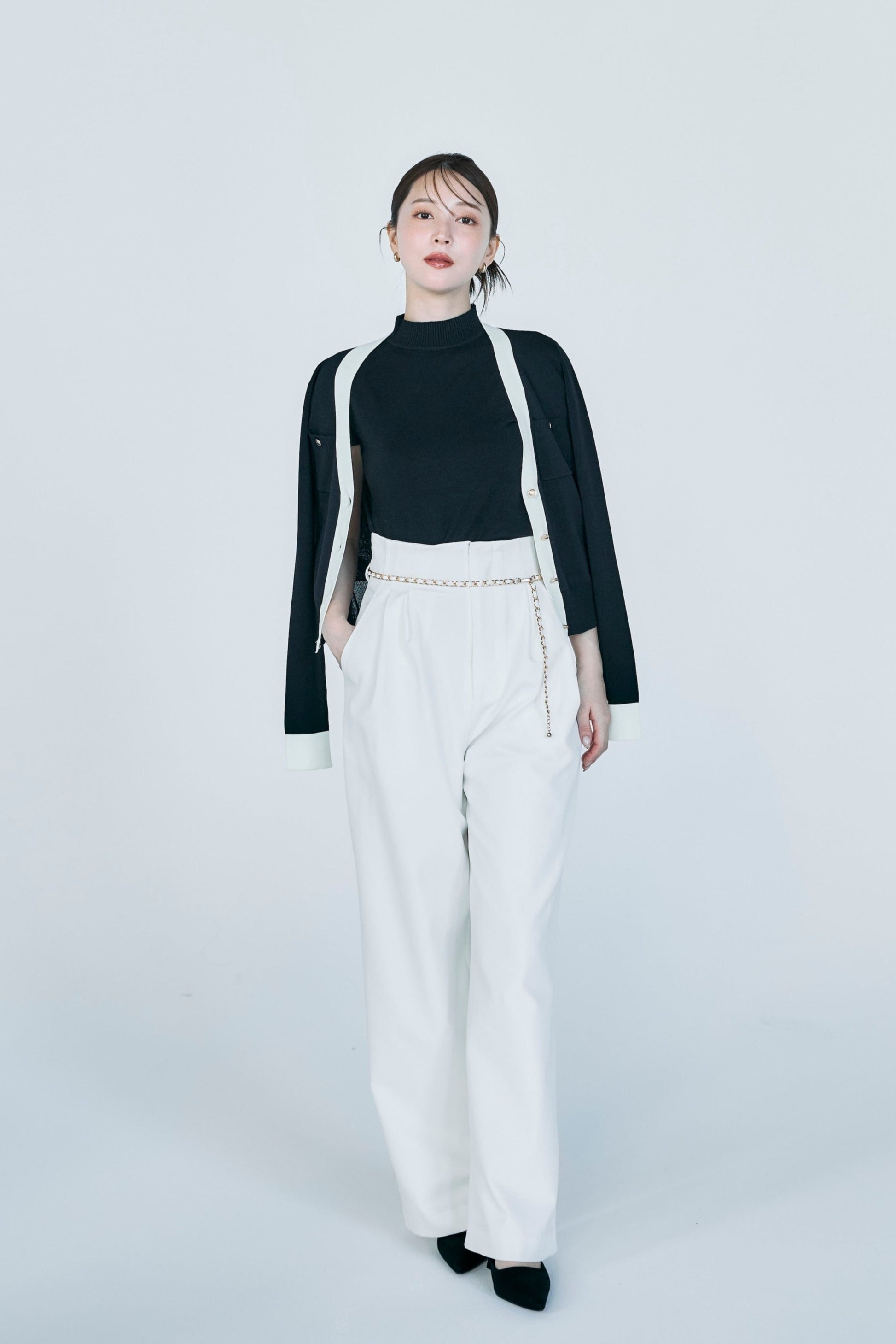 チェーンベルトハイウエストワイドパンツ – poláura OFFICIAL ONLINE STORE