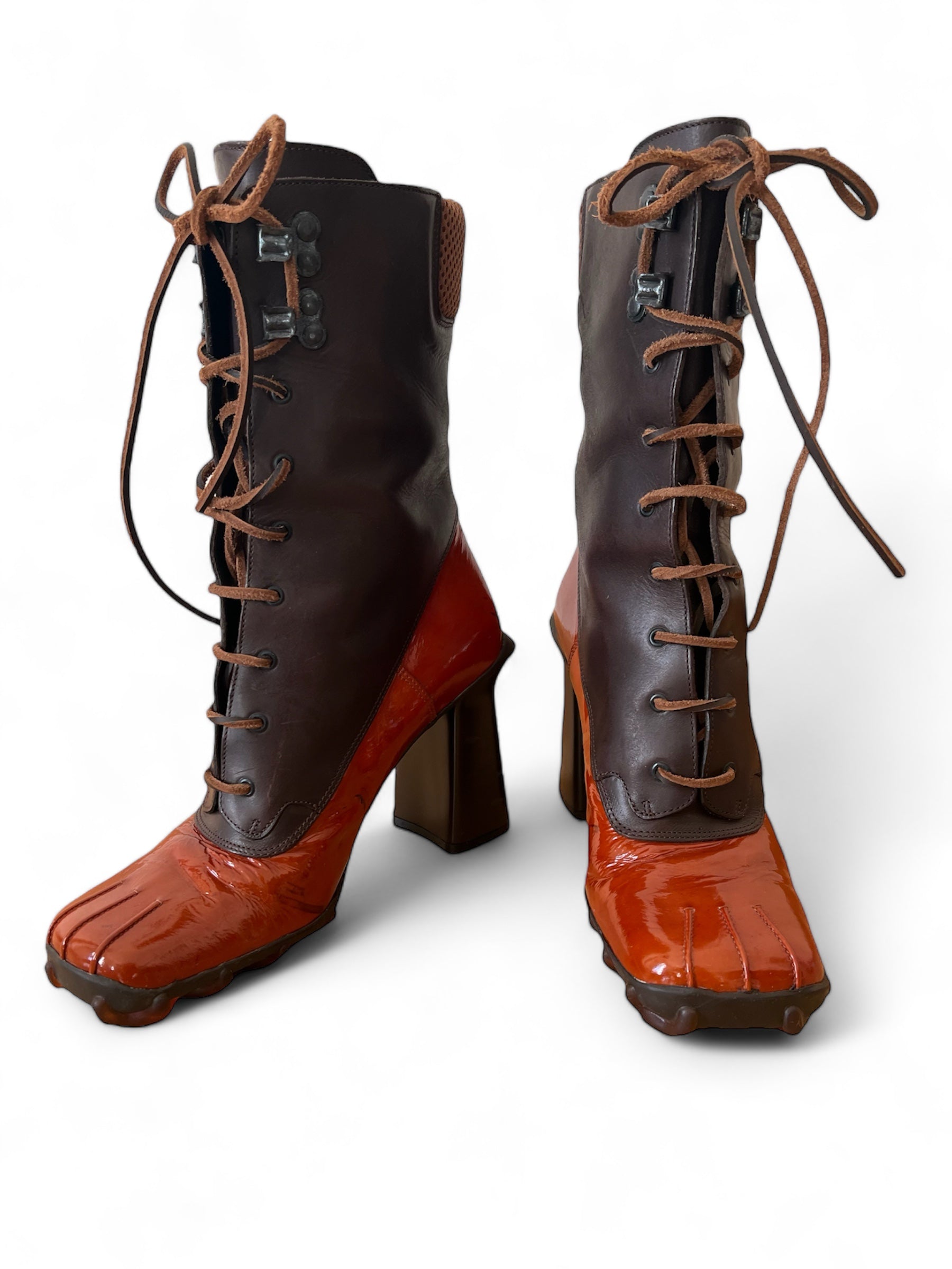 Miu Miu bubble sole boots brick/dark brown – RARE ID