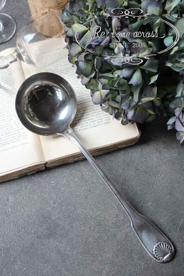 Q135 フランスBrocante クリストフル レードル スプーン