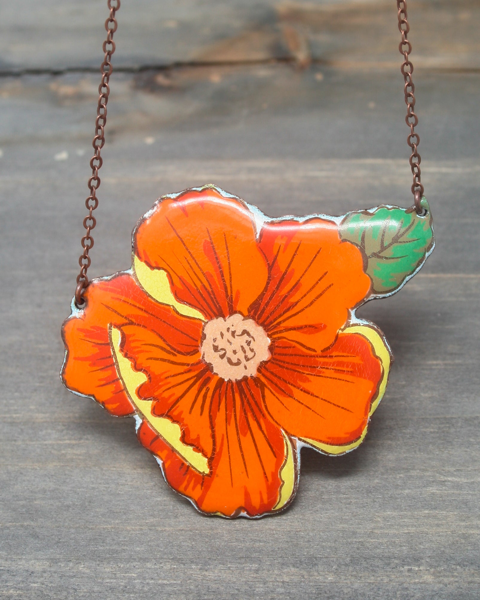 Sunset Hibiscus Vintage Revival Necklace [ready to ship] – Rising