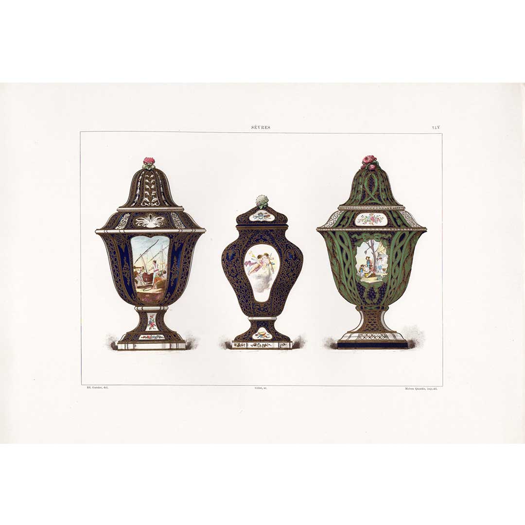 セーブルの軟質磁器「壺」プレートNo.45