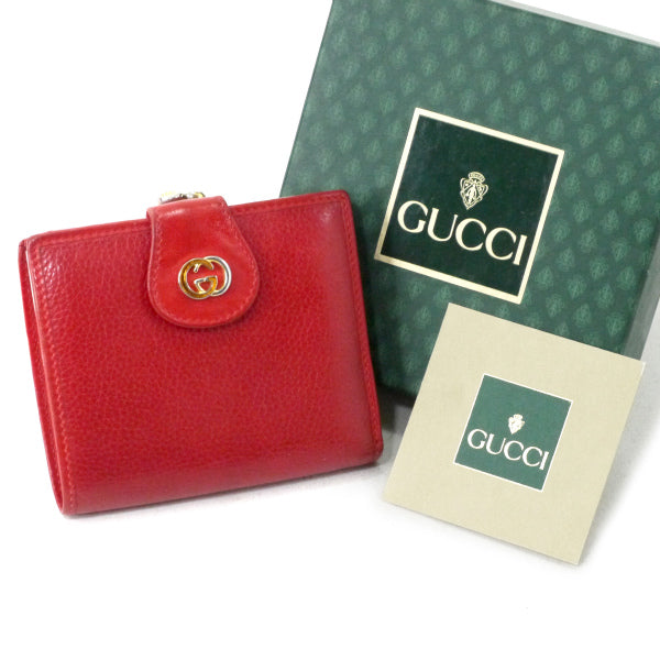 オールドグッチ GG金具がま口レザー折財布（赤） – Vintage Shop Rococo