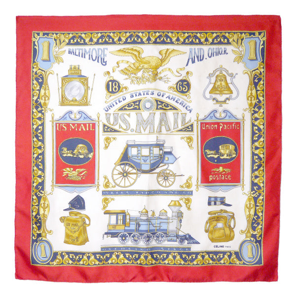 OLD CELINE ゴージャスプリント大判シルクスカーフ（赤系） – Vintage