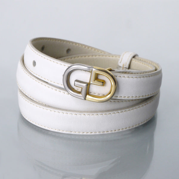 OLD Gucci GGバックル レザー細ベルト（白） – Vintage Shop Rococo