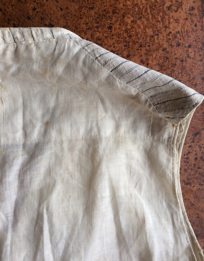 Vintage / 20's France / Linen Stripe Gilet