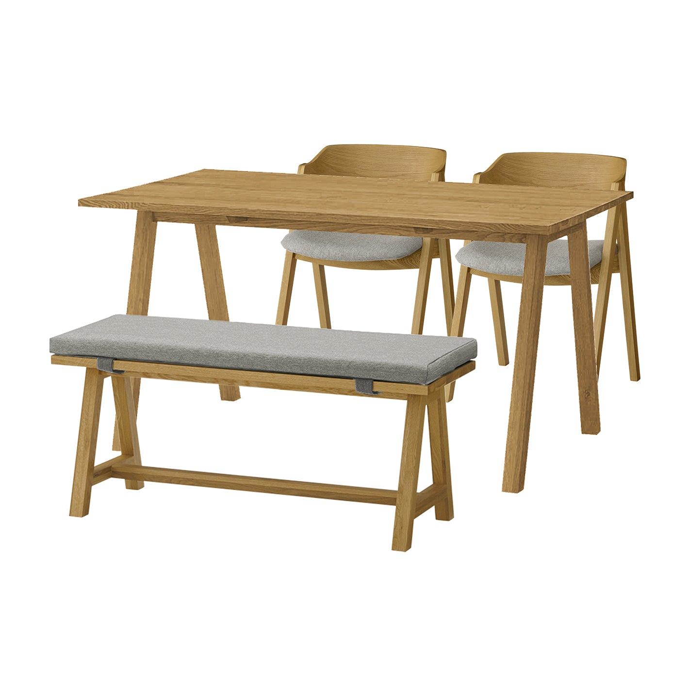 ELEMT(エレムト) ダイニング4点セット W1400 ブラウン | ダイニング