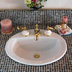 カリフォルニア(ヤスダプロモーション) 陶器シンク オーバーカウンター