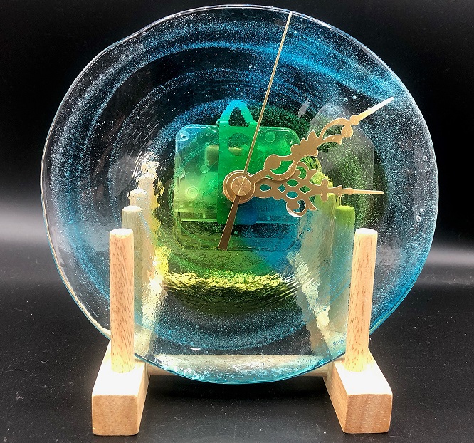 琉球ガラス時計緑/水 商品詳細｜Sand Blast工房 Ailea(サンドブラスト