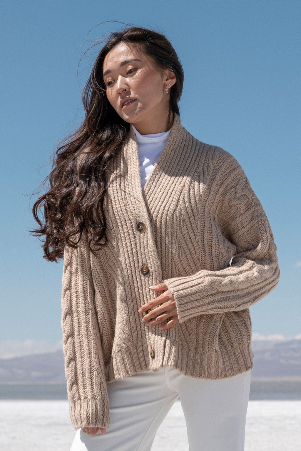 Kara Cable Knit Baby Alpaca Cardigan – Alpaca Collections