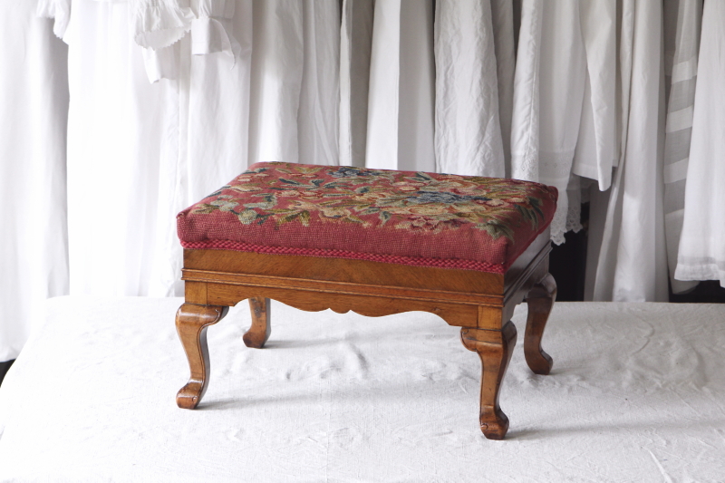 プチポワン フランス アンティーク フットスツール オットマン 楽天