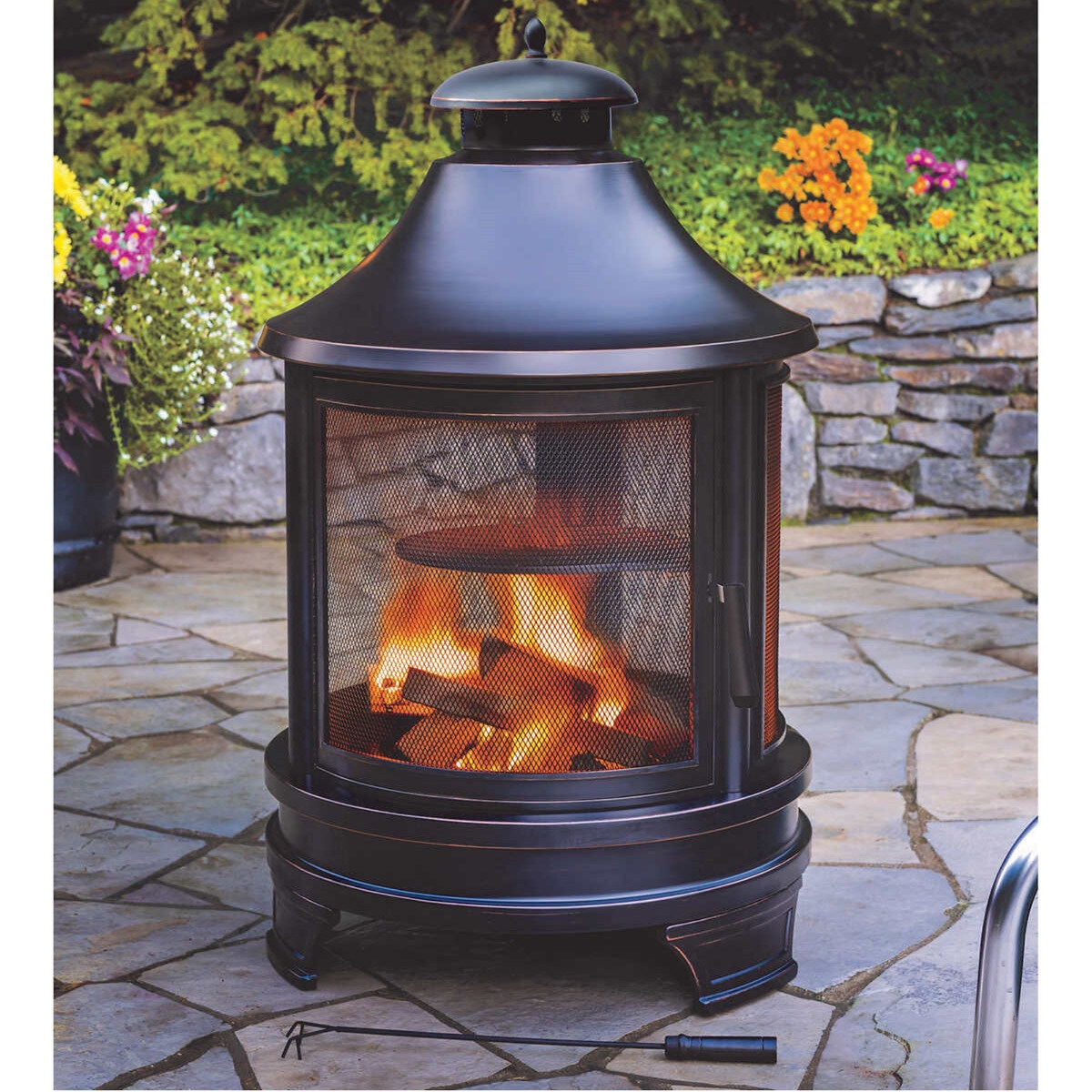 屋外暖炉 ファイヤーピット 調理用グリル網付き | Costco Japan