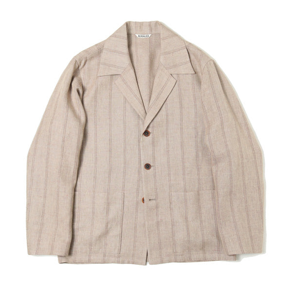 LINEN WOOL SILK SHARK SKIN SHIRTS JACKET (A9SB02LW) | AURALEE